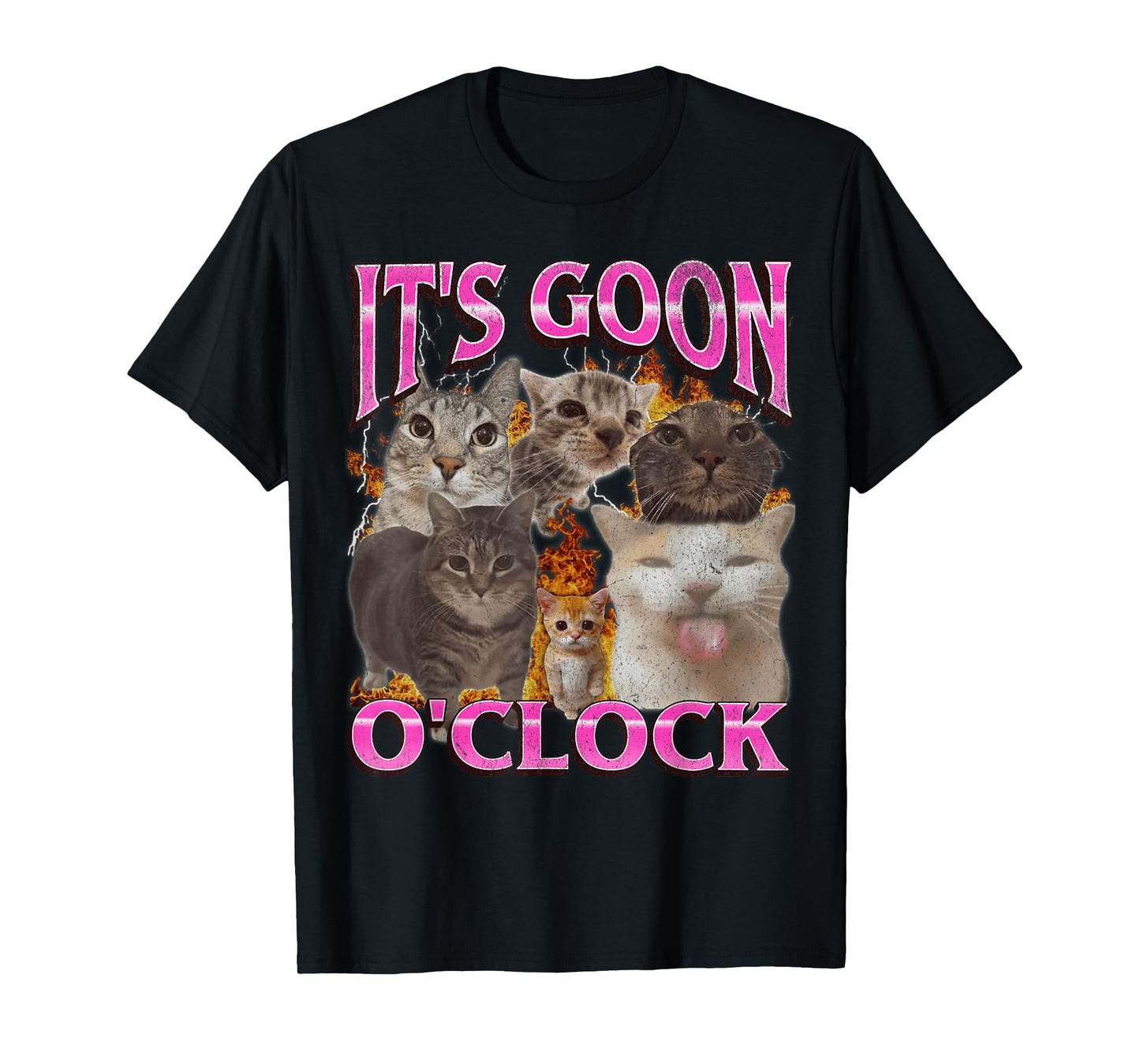 Gooning O'clock Funny Cat Meme Bootleg Graphic T-Shirt for Men Women