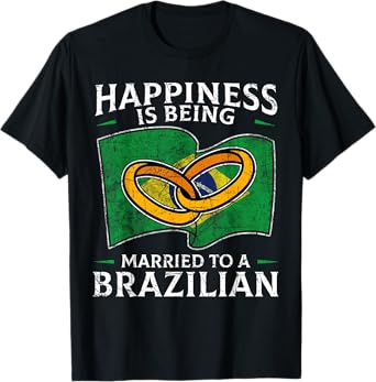 Brazilian Marriage Brazil Married Flag Wedded Culture T-Shirt