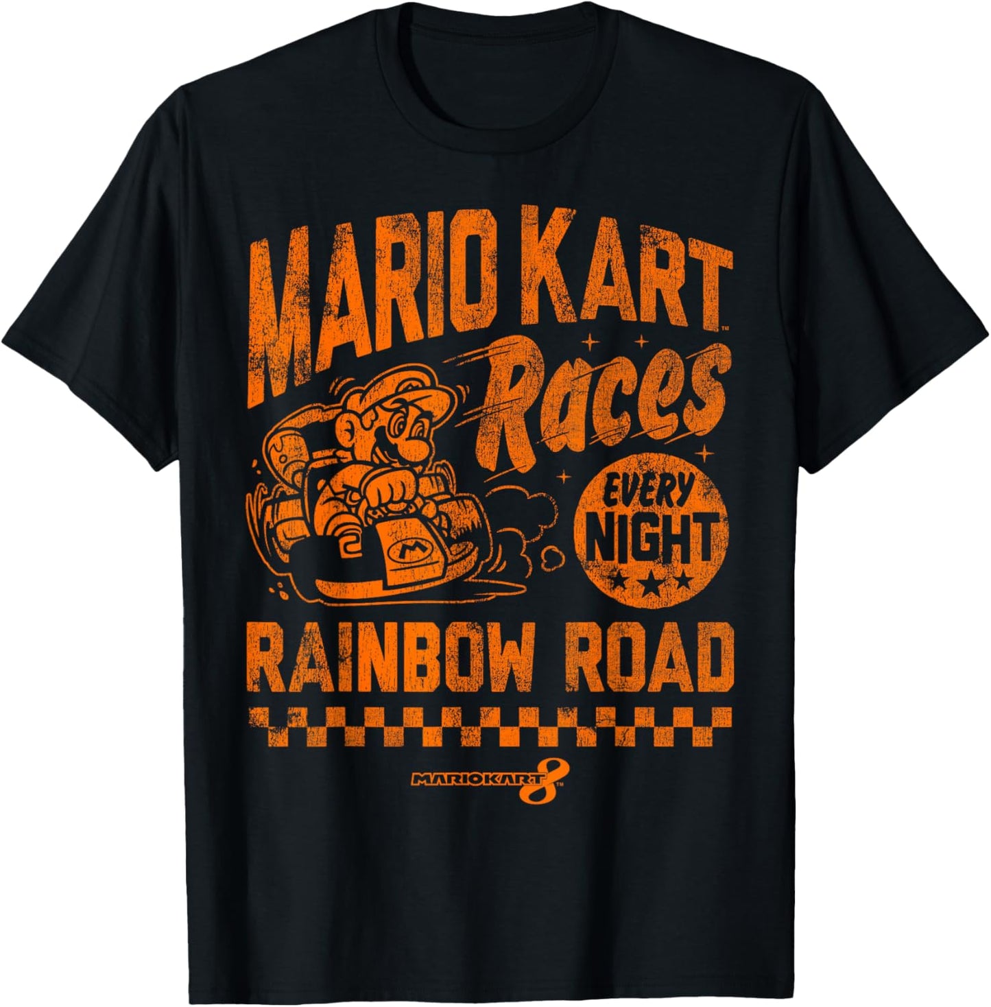 Nintendo Mario Kart Rainbow Road Vintage Graphic T-Shirt T-Shirt