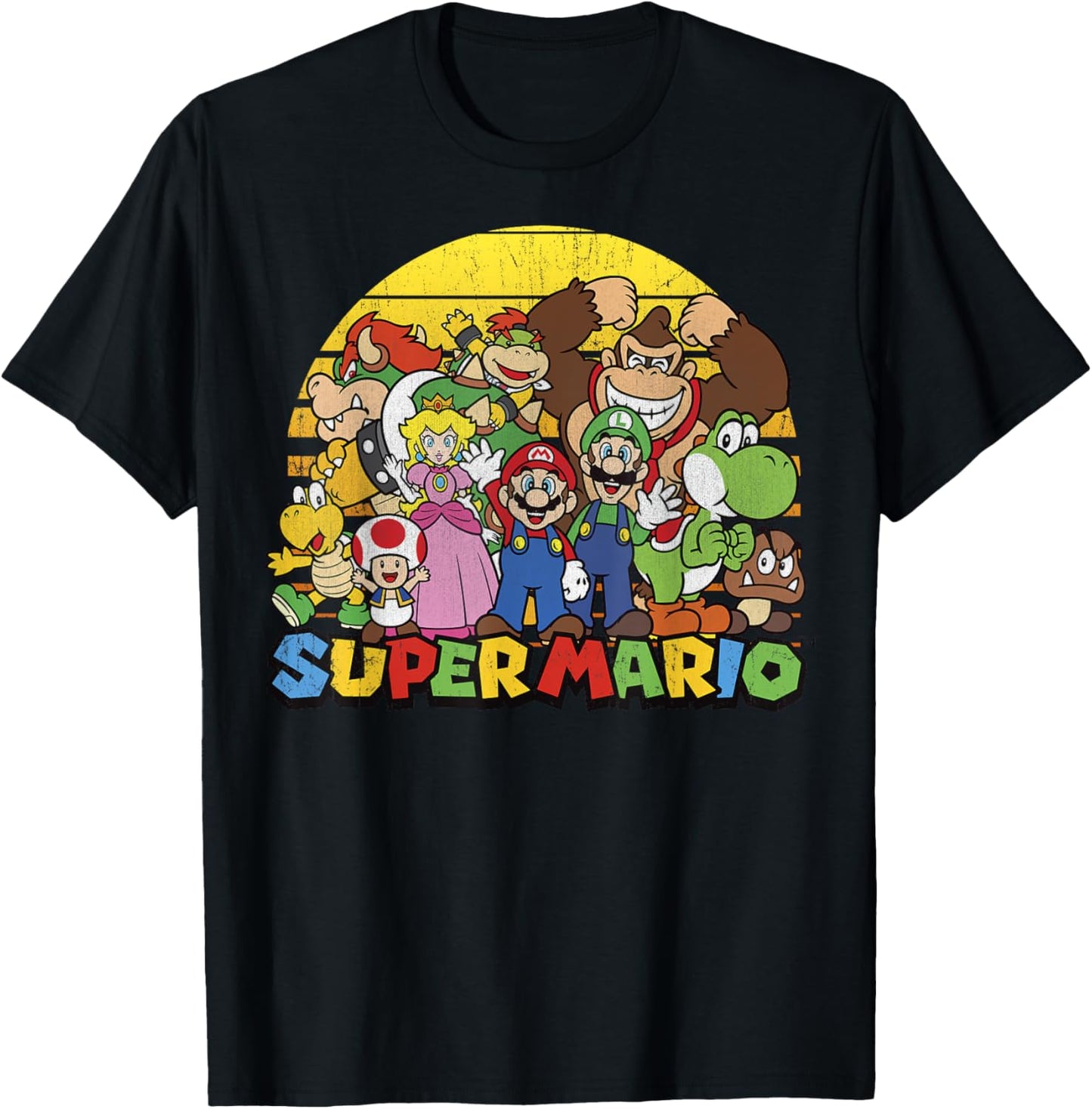 Nintendo Super Mario Group Portrait Vintage T-Shirt