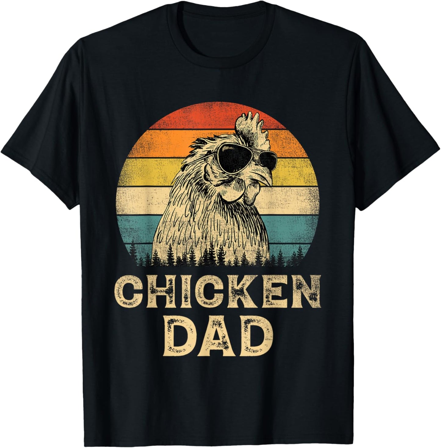 Vintage Chicken Dad Chicken Lovers Daddy Father's Day T-Shirt