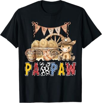 Rodeo Pawpaw Western Cowboy Birthday Family Matching T-Shirt