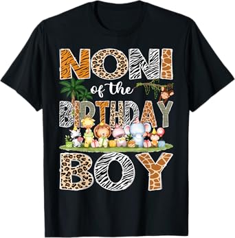 Noni Of The Birthday Boy Safari Jungle Animals Lover T-Shirt