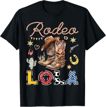 Rodeo Lola Western Cowboy Birthday Matching Family T-Shirt