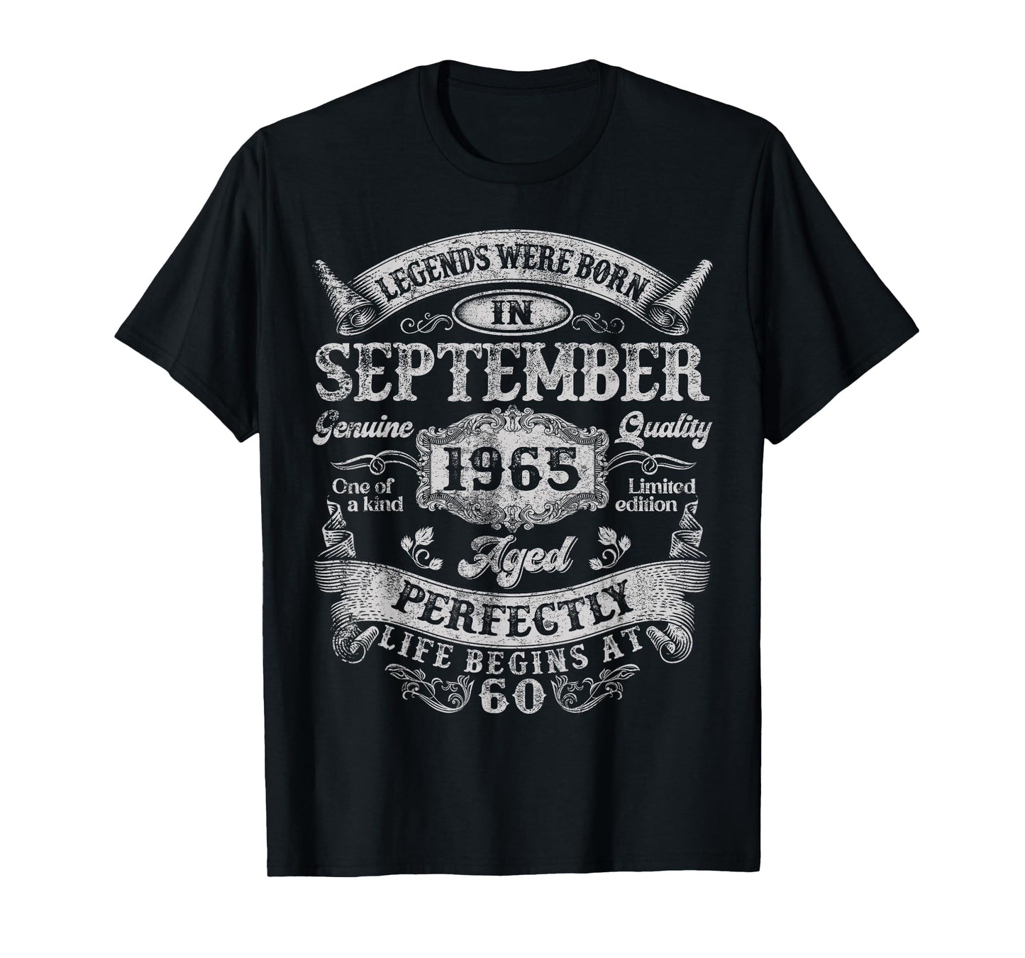 Legend Were Born In September 1965 Vintage 60th Birthday Men T-Shirt
