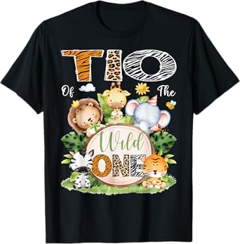 Tio Of The Wild One 1St Birthday Kids Safari Jungle T-Shirt