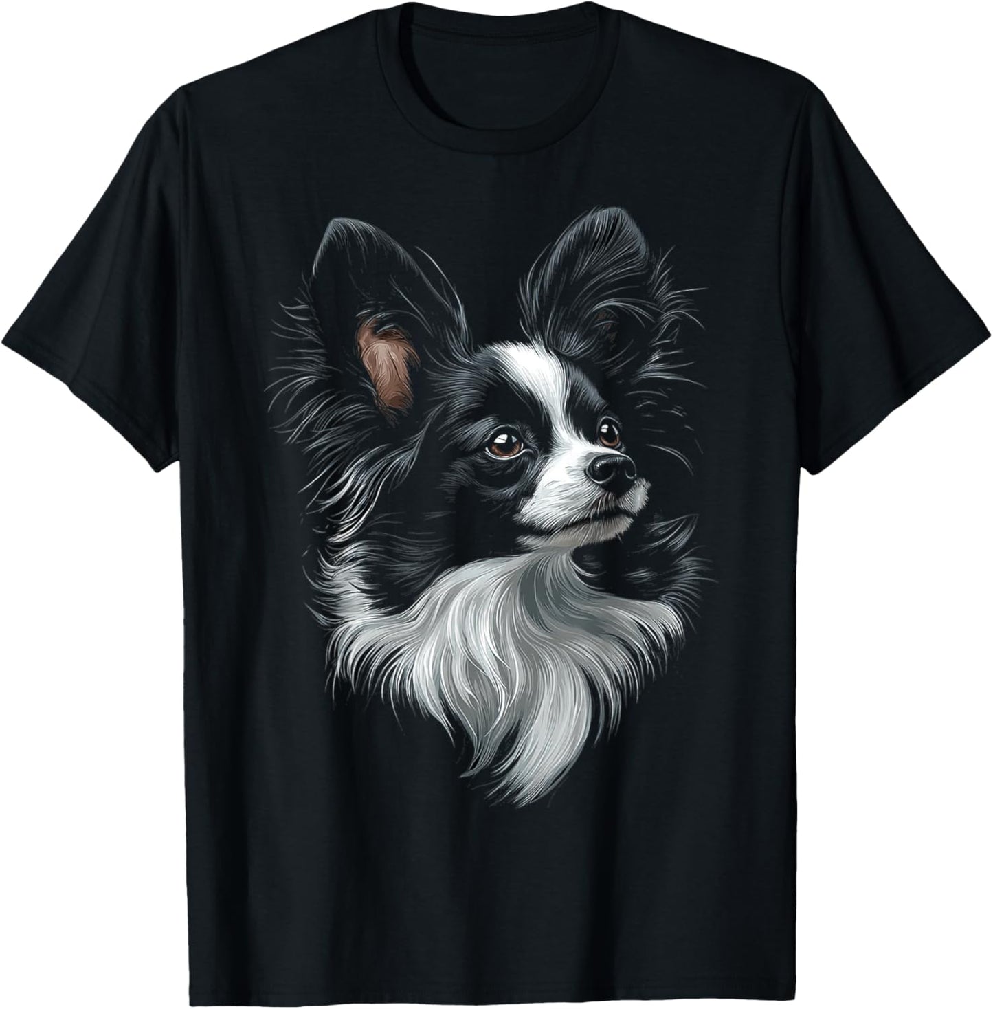 Papillon Dog Motif Pet Art Papillon T-Shirt