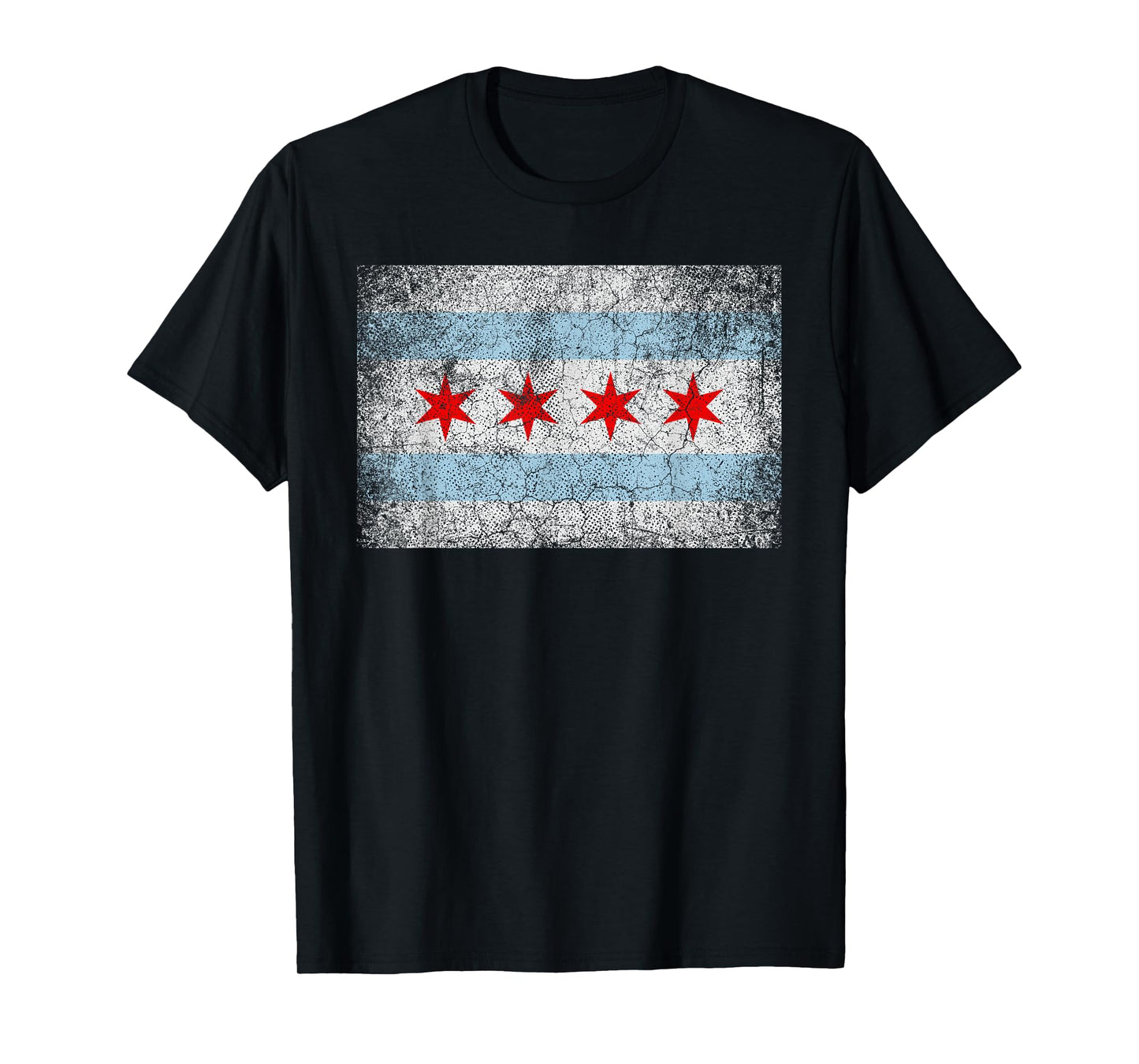 Chicago Flag Distressed Vintage Style Pride Men Women T-Shirt