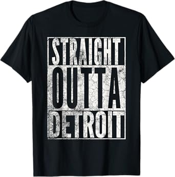 STRAIGHT OUTTA DETROIT Michigan Vintage Gift T-Shirt