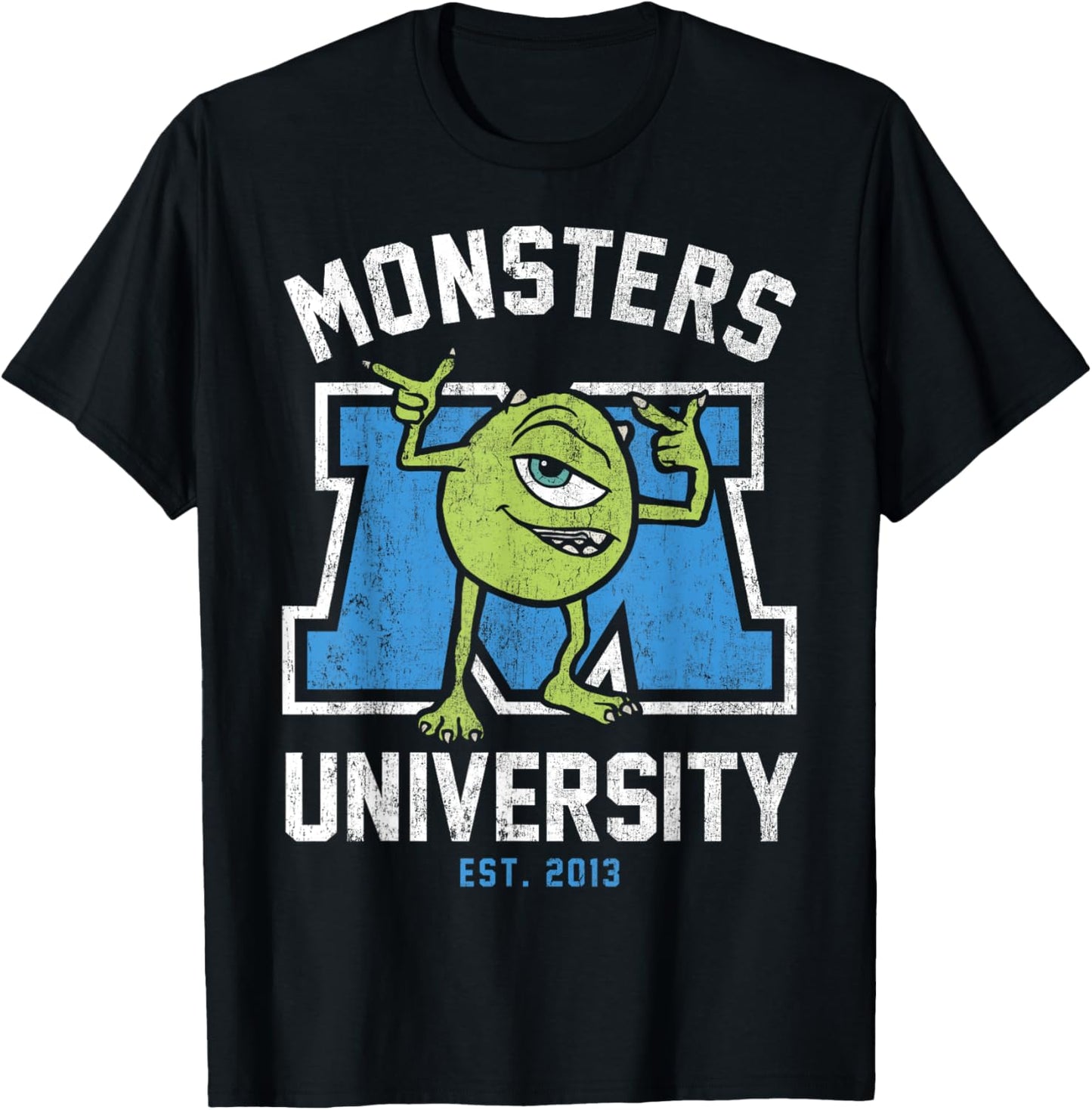 Disney Pixar Monsters University Mike Collegiate Logo T-Shirt