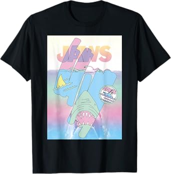 Jaws 50th Anniversary Poster Pastels Front & Back T-Shirt