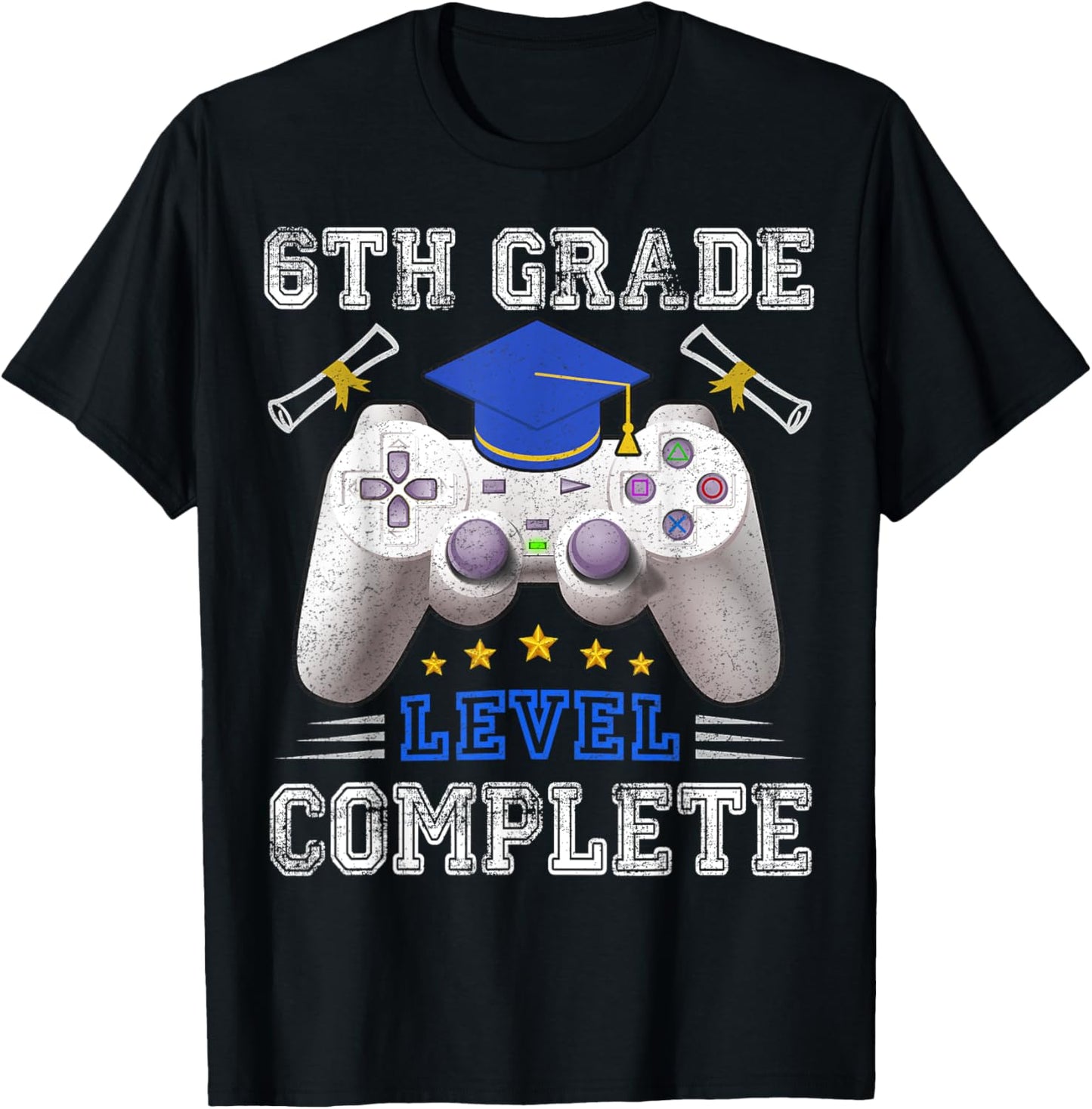 6th Grade Level Complete Gamer Class Of 2025 Graduation T-Shirt