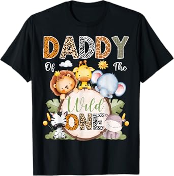 Daddy Of The Wild One 1St Birthday Boy Safari Jungle T-Shirt