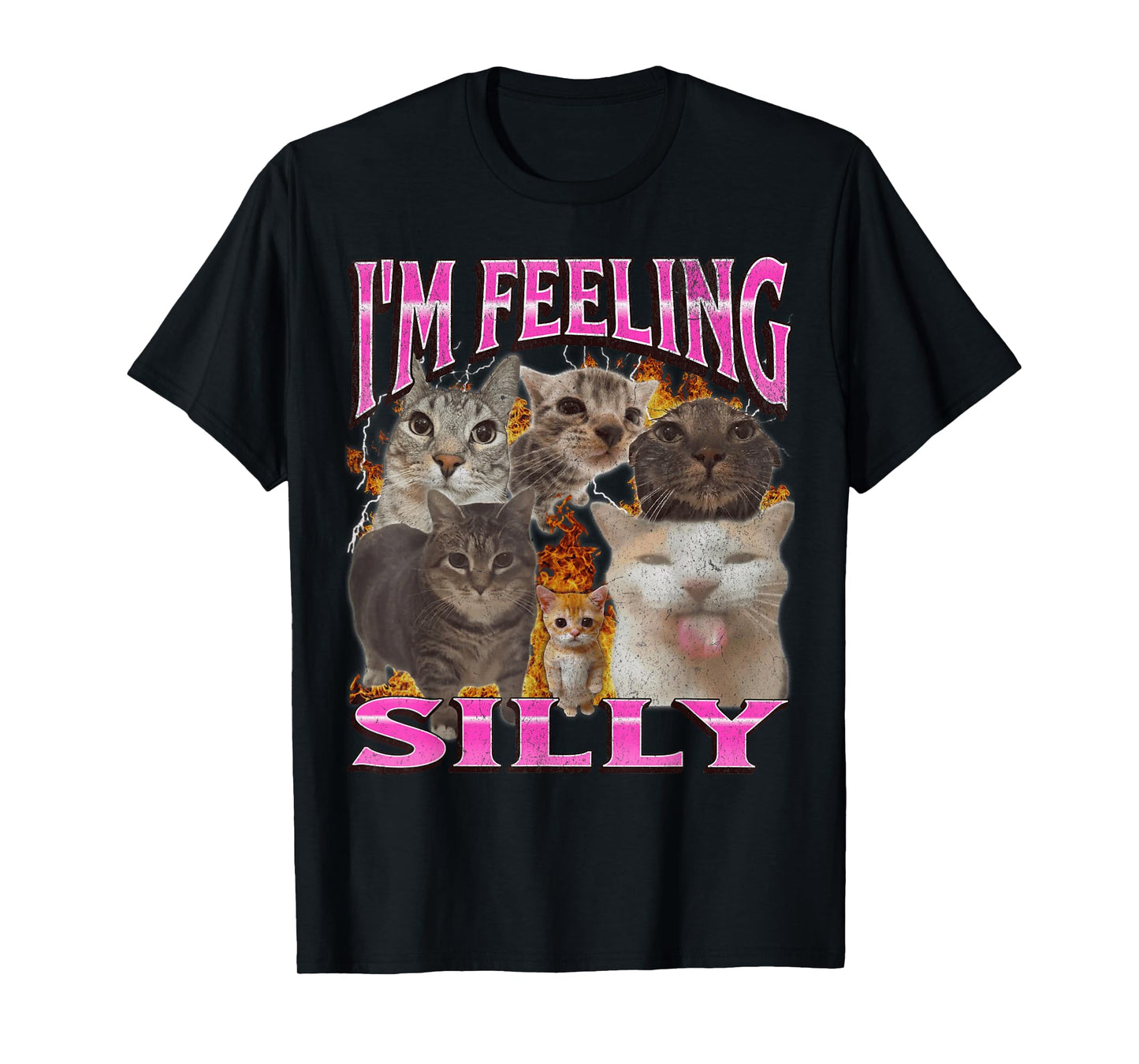 I'm Feeling Silly Funny Cat Meme Bootleg Graphic T-Shirt for Men Women
