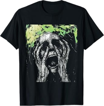 Skull Grunge Goth Alt Gothic Demonic Scary Screaming Face T-Shirt