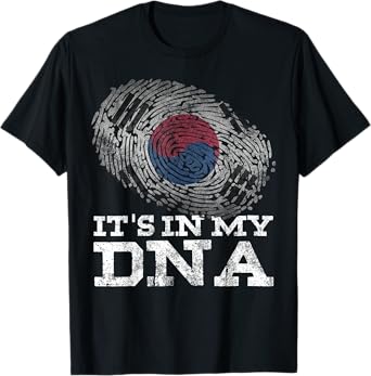 It's In My DNA South Korean Shirt Asian Gifts Korean Flag T-Shirt