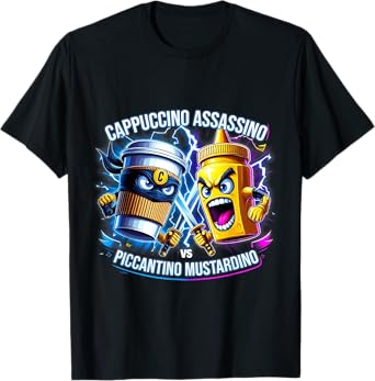 Mustardino Funny Cappuccino Vs Meme Boys Men T-Shirt
