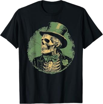 Skull Skeleton - Leprechaun St. Patrick's Day Saint Paddy's T-Shirt