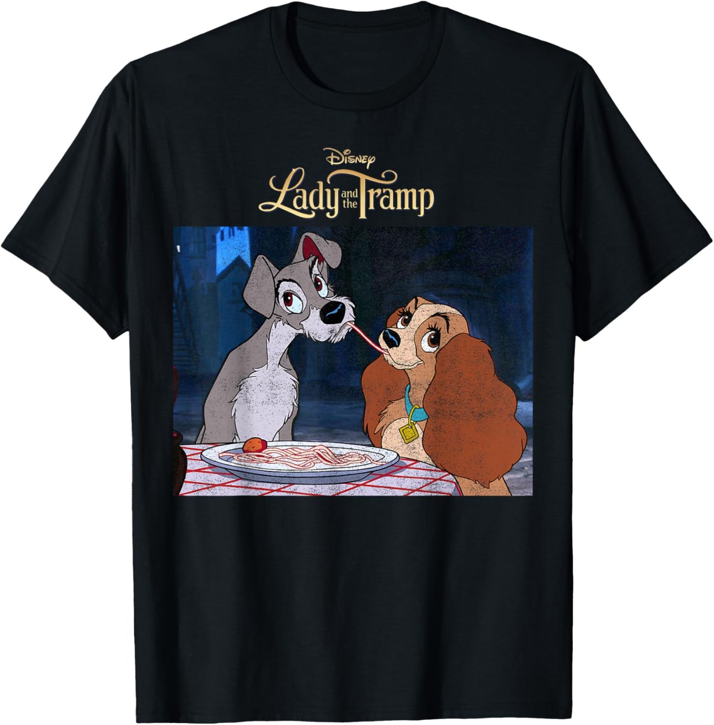 Disney Lady And The Tramp Iconic Scene Logo T-Shirt