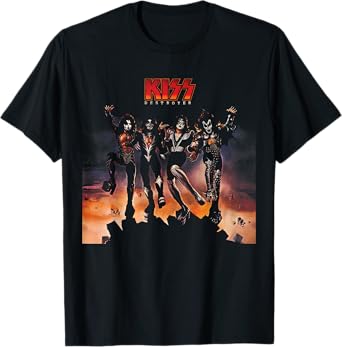 KISS Men's Classic Fit Black Destroyer T-Shirt, Small