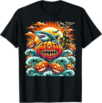 Pumpkin Shark Halloween T-Shirt