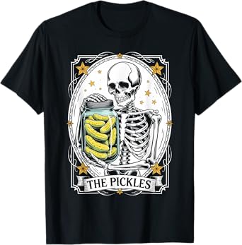 The Pickles Tarot Card Skeleton Canning Season Gardener T-Shirt