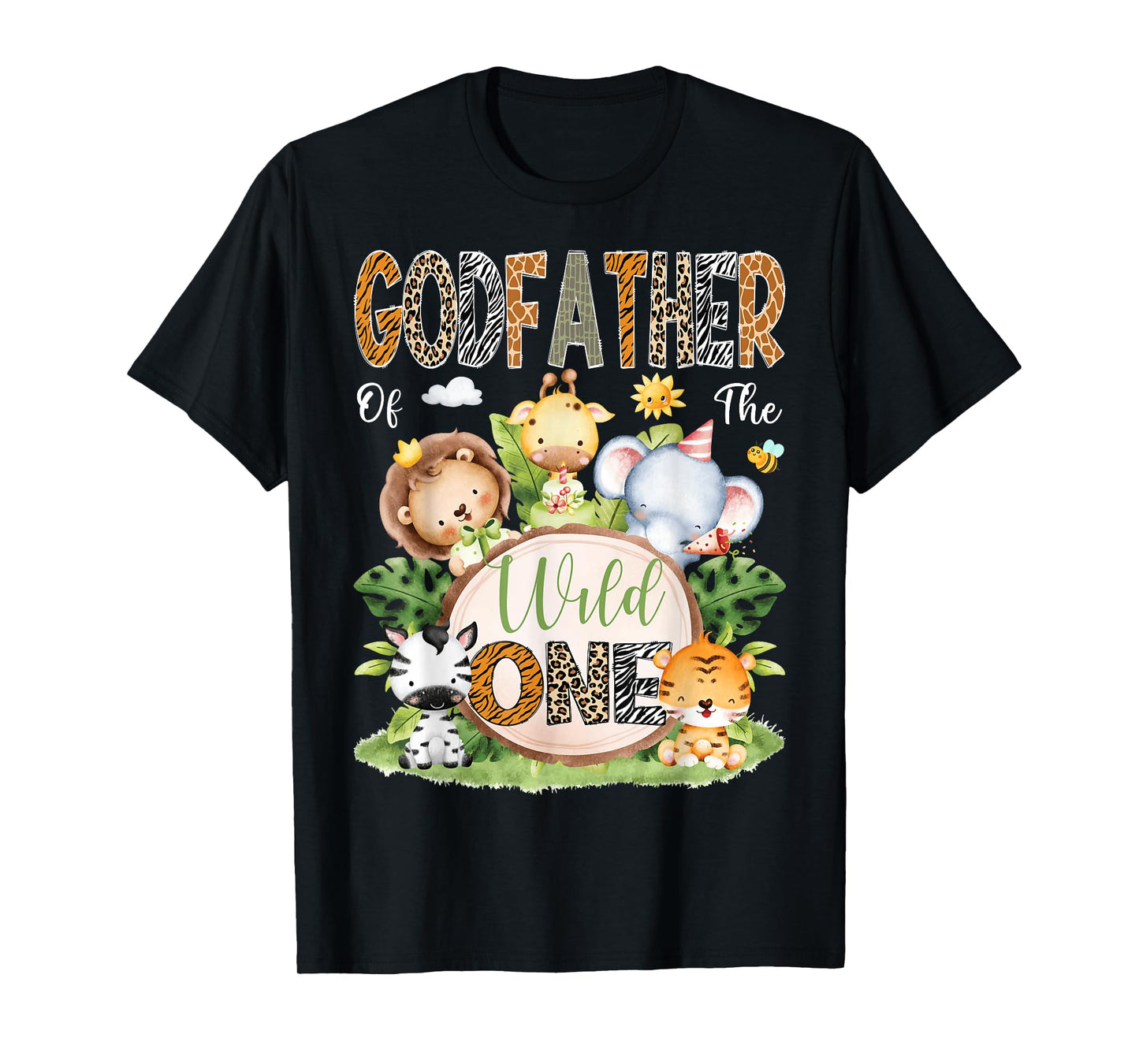 GodFather Of The Wild One 1St Birthday Kids Safari Jungle T-Shirt