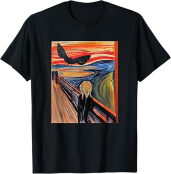 Mothman The Scream Mashup WV Cryptid Art T-Shirt