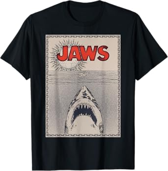 Jaws 50th Anniversary Poster Chain Border Front & Back T-Shirt
