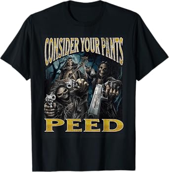 MildlyPerturbed Unisex-Adults Skeleton Meme T-Shirt, Black, X-Small, Short Sleeves