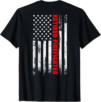 Retired Firefighter Thin Red line American flag Gift Fireman T-Shirt