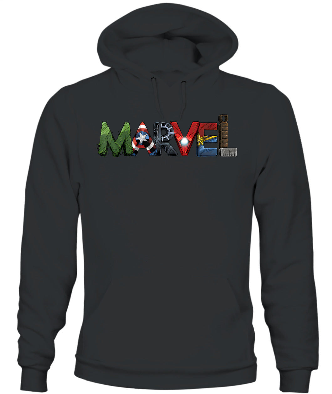 Marvel Avengers Character Text Portrait T-Shirt
