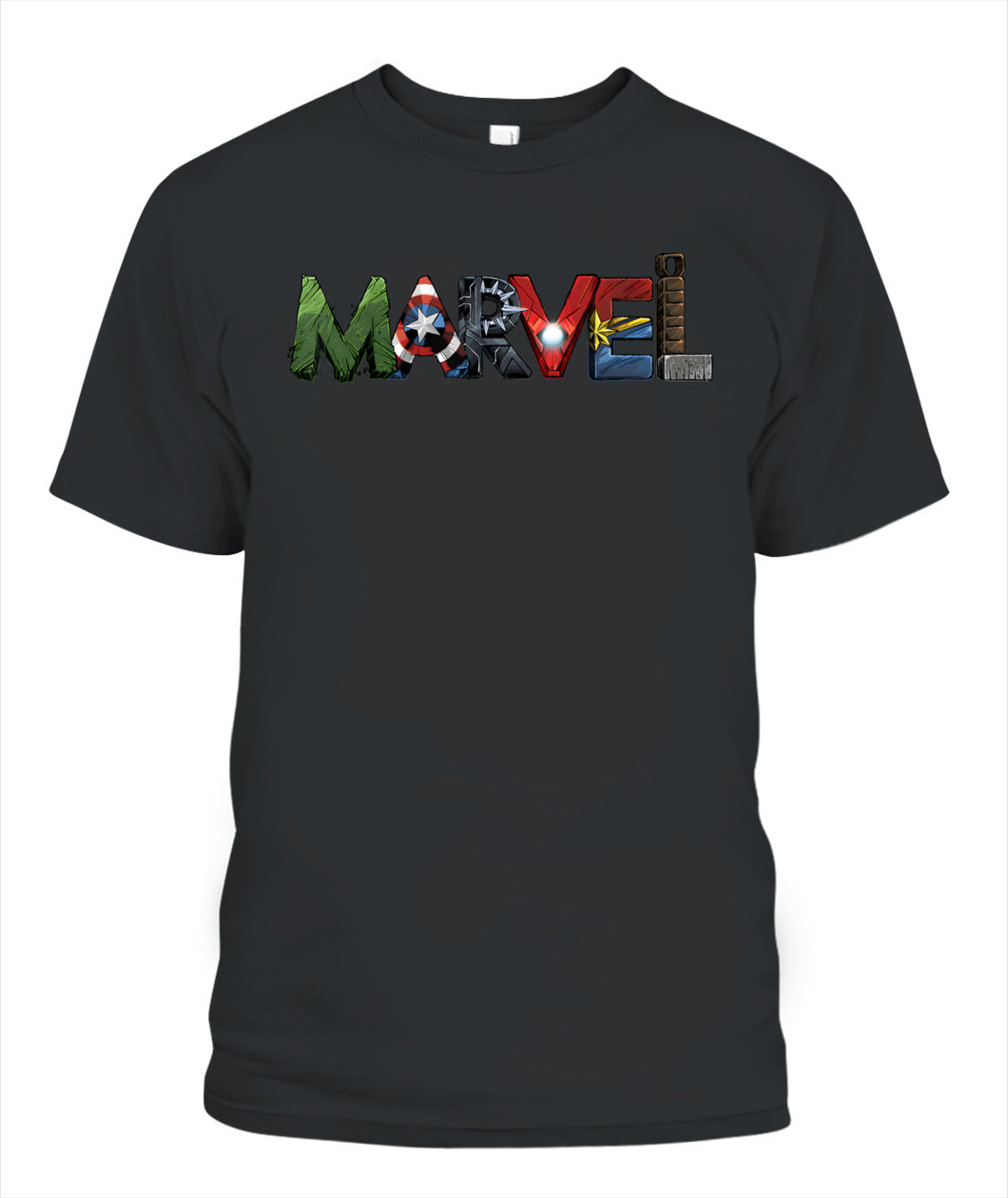 Marvel Avengers Character Text Portrait T-Shirt