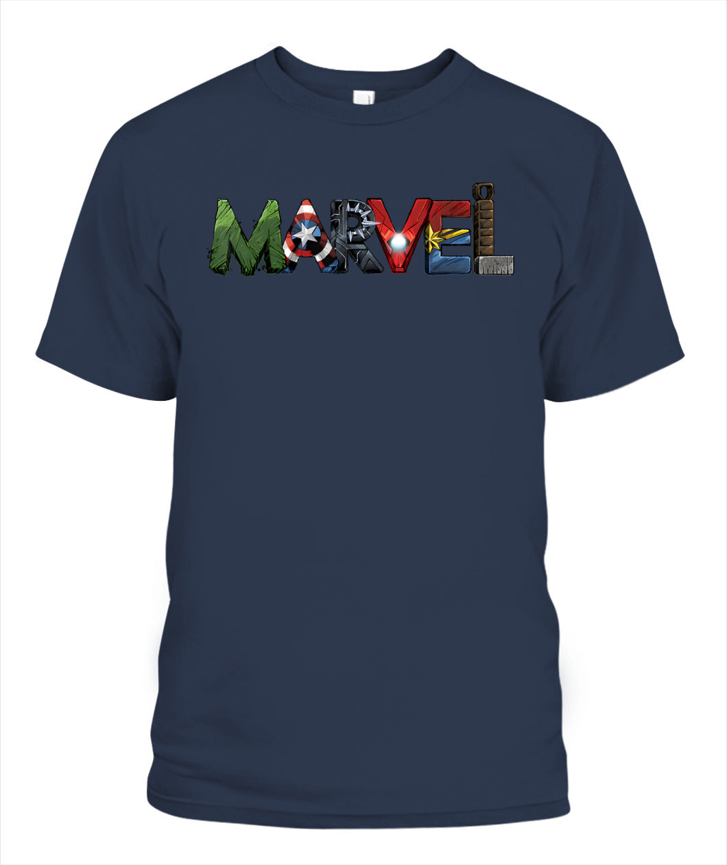 Marvel Avengers Character Text Portrait T-Shirt