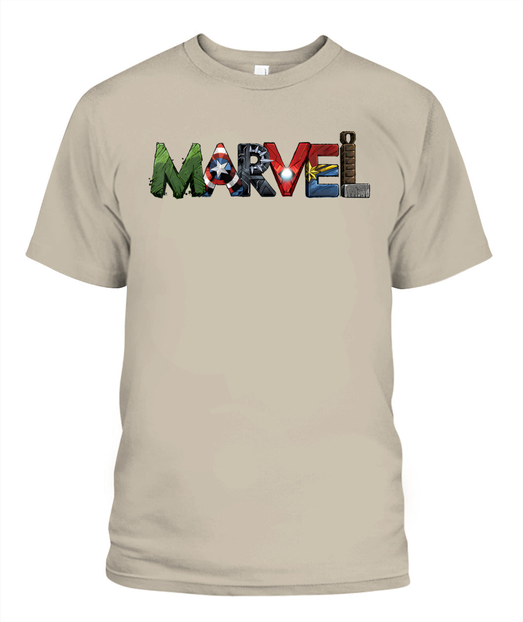Marvel Avengers Character Text Portrait T-Shirt