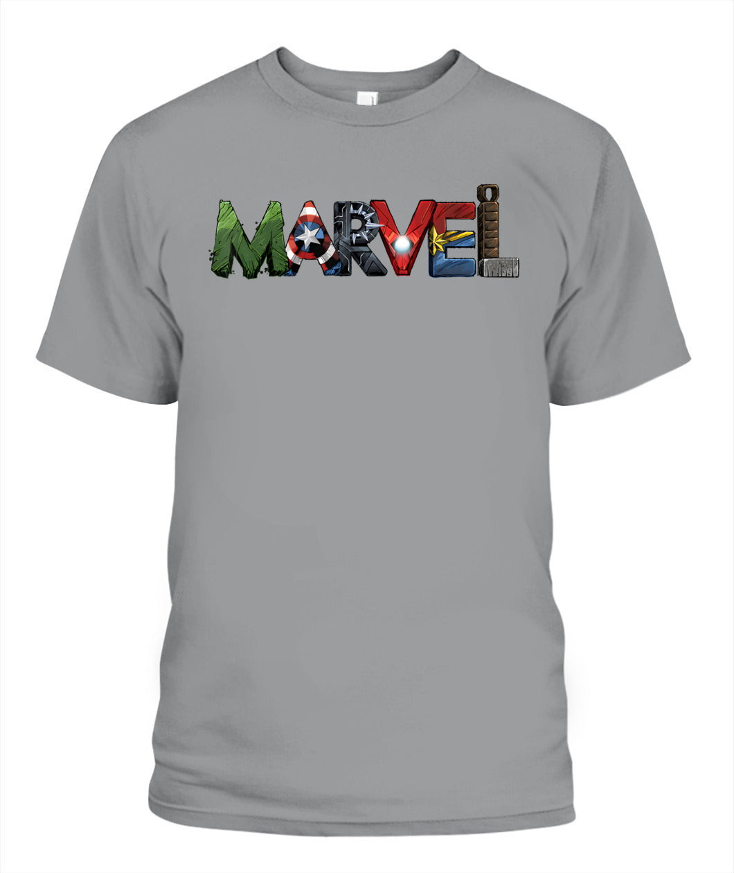 Marvel Avengers Character Text Portrait T-Shirt