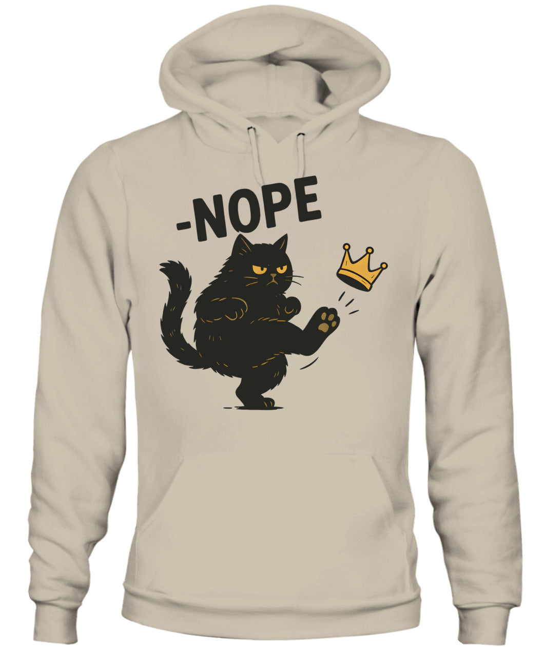 No Kings In America Black Cat Funny Cat Kicking Crown T-Shirt