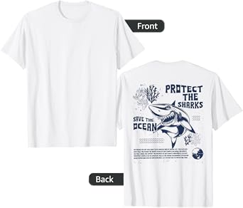 Respect The Locals Shark Protect The Shark Save Ocean (Back) T-Shirt