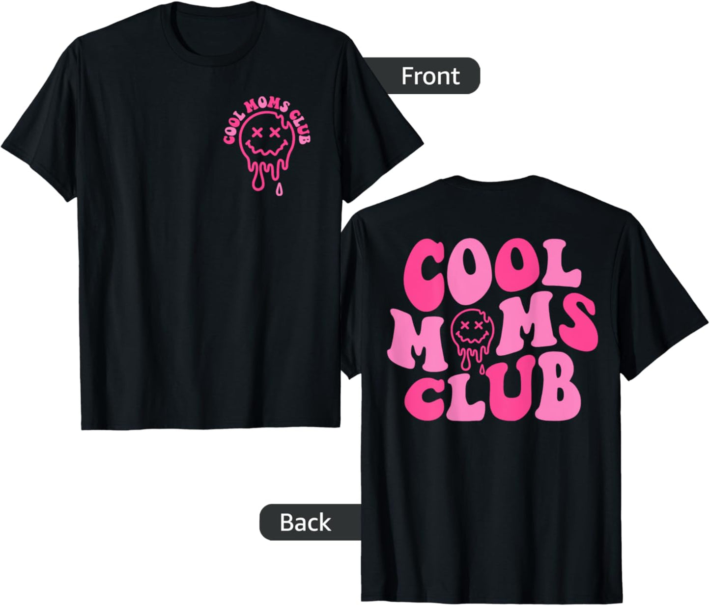 Mom Women Shirt Cool Moms Club Groovy Mother's 2 Sided T-Shirt