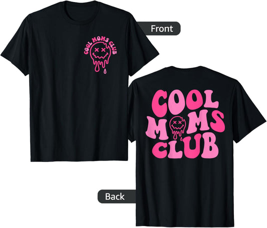 Mom Women Shirt Cool Moms Club Groovy Mother's 2 Sided T-Shirt