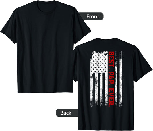 Best Pap Ever American USA flag Father’s Day gift Pap Pap T-Shirt