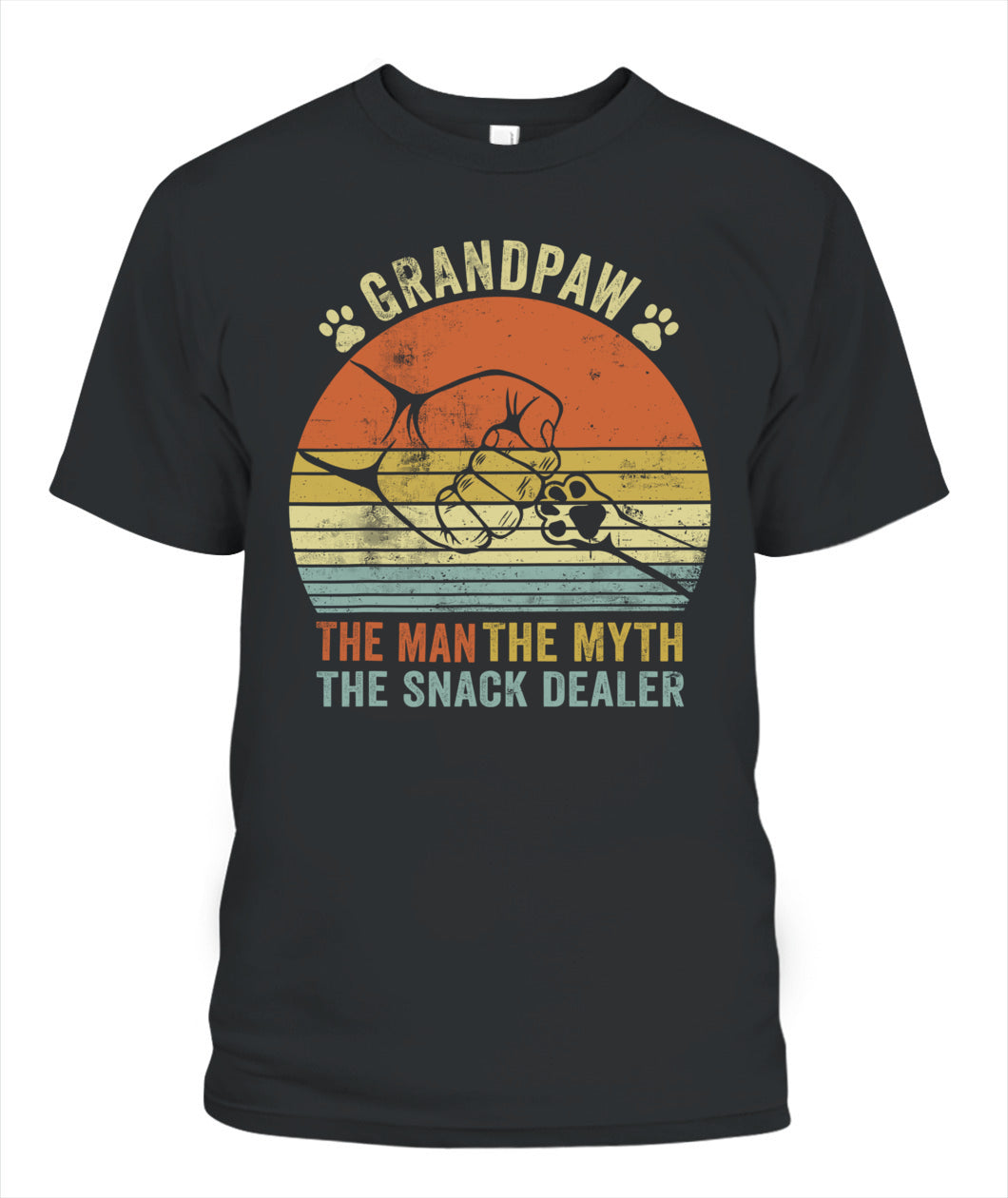 Grandpaw The Myth The Snack Dealer Fathers Day Dog Grandpa T-Shirt