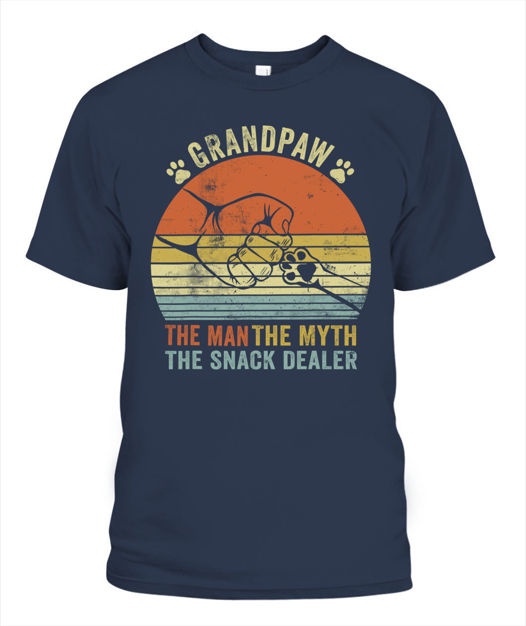Grandpaw The Myth The Snack Dealer Fathers Day Dog Grandpa T-Shirt