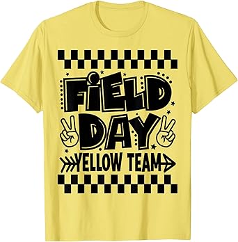 Field Day 2025 Yellow Team Color Game Competition Kids Fun T-Shirt