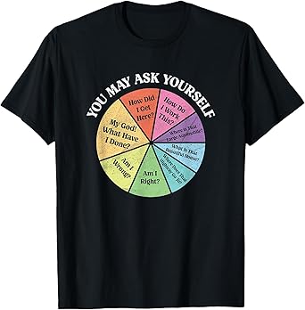 Funny 80's Music Retro Lyrics Pie Chart You May Ask Yourself T-Shirt