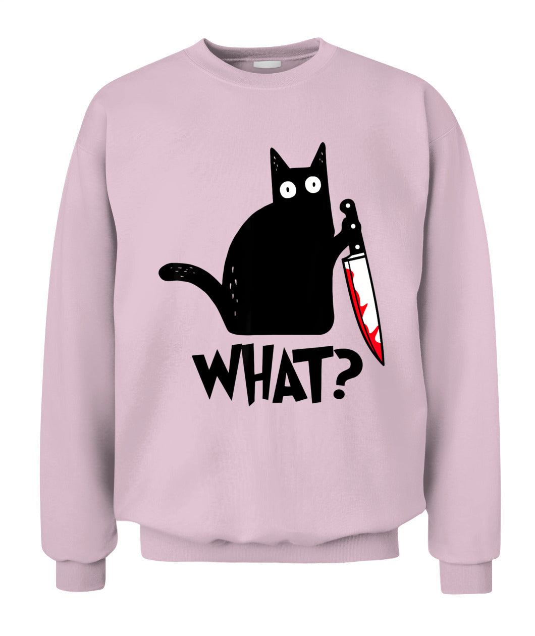 Cat What? Funny Black Cat Murderous Cat With Knife T-Shirt