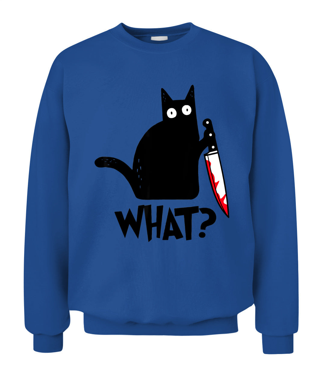 Cat What? Funny Black Cat Murderous Cat With Knife T-Shirt