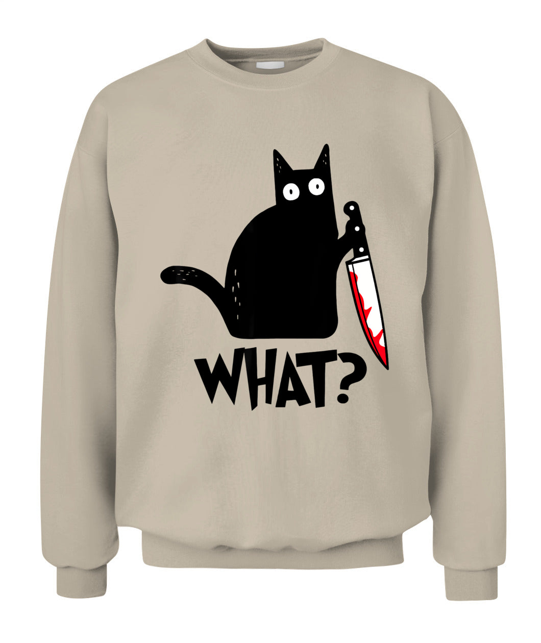 Cat What? Funny Black Cat Murderous Cat With Knife T-Shirt