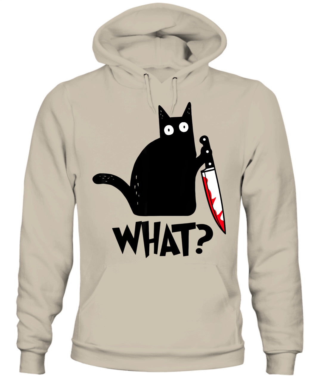 Cat What? Funny Black Cat Murderous Cat With Knife T-Shirt