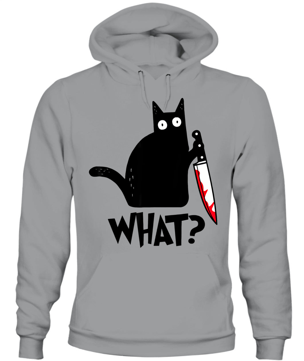 Cat What? Funny Black Cat Murderous Cat With Knife T-Shirt